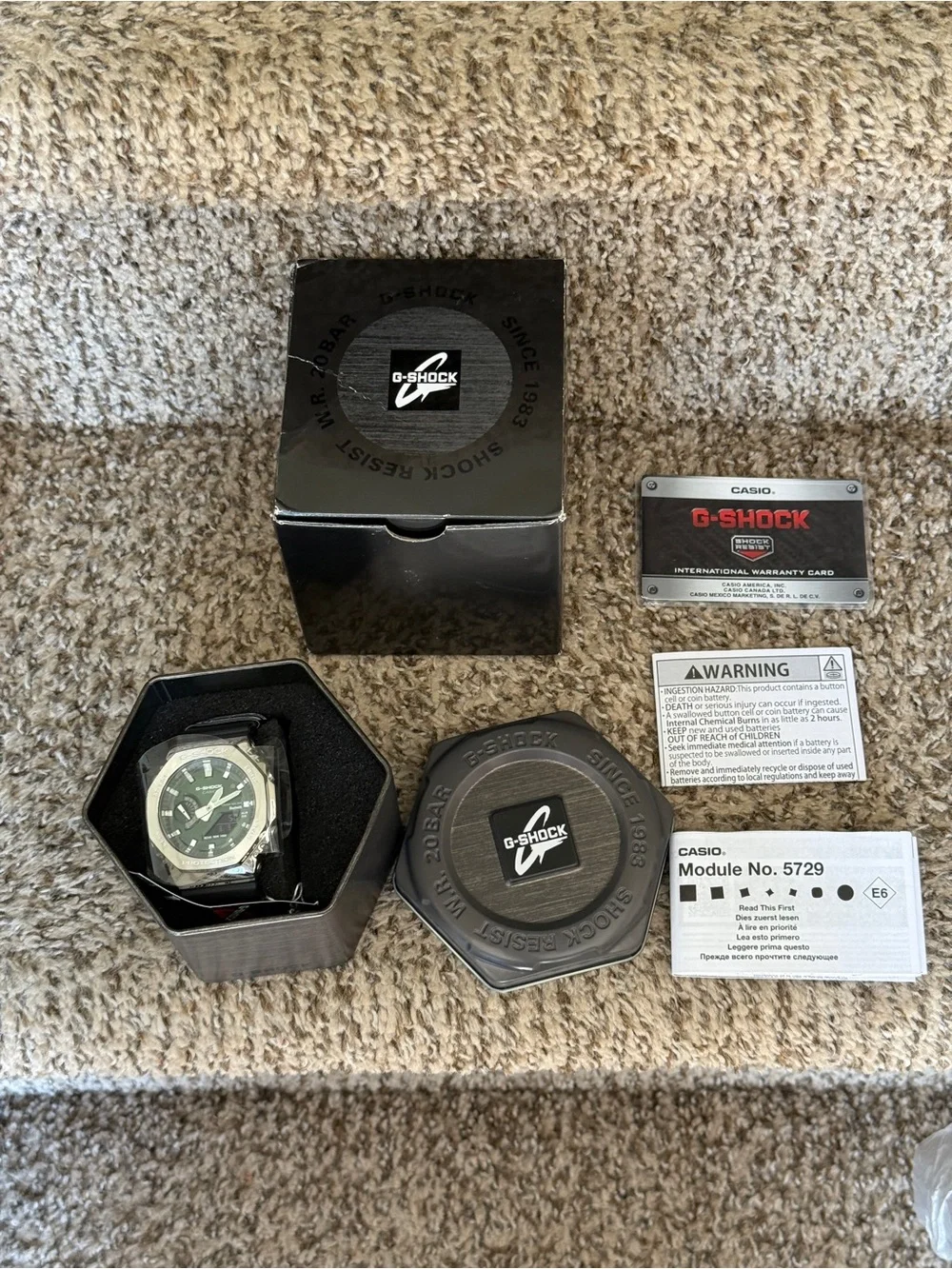 G-Shock Casio G-Steel Solar Connected Green Dial Black Resin Strap Watch Men’s